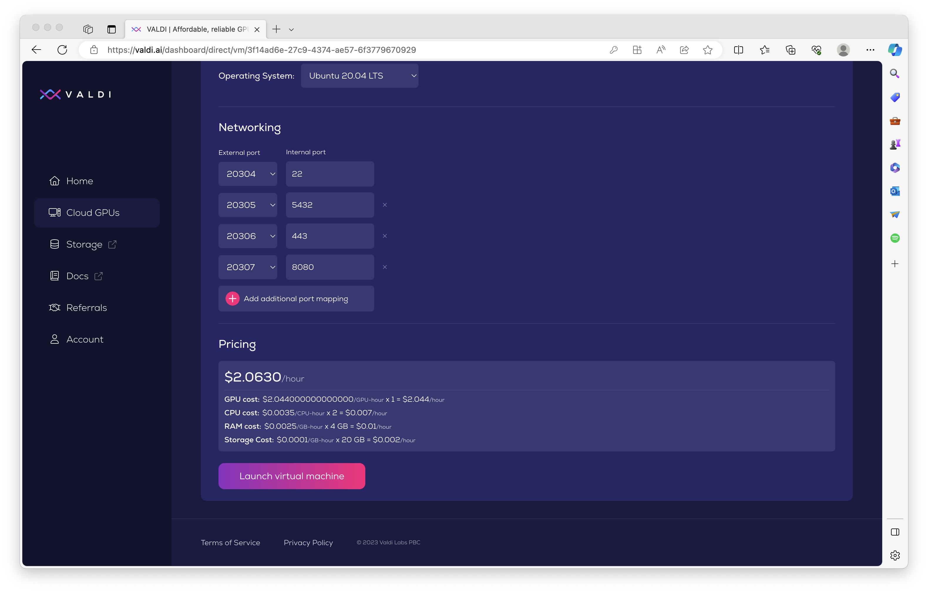 VALDI Port Forwarding